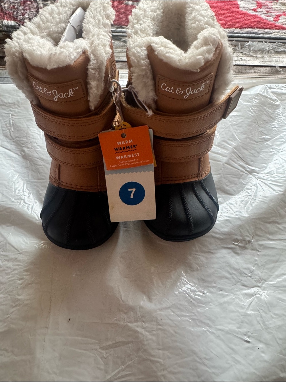 Cat & Jack Toddler Brown and Black Insulated Snow Boots